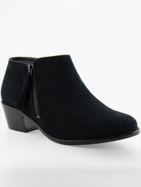 VIONIC Joy Serena Black Suede Ankle Boots Women's Size 9 W